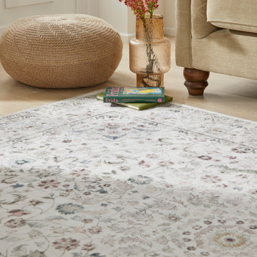 Consept Looms Liberty Classic LIB201 Cream Washable Non-Slip Traditional Rug
