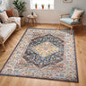 Ankara AKR2302 Antique Charcoal Multi Coloured Area Polypropylene Oriental Traditional Vintage Rug - Medium 120x170 cm (4'x5'6")