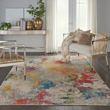 Celestial CES12 Modern Abstract Pictorial Ivory Multicolour Rug by Nourison