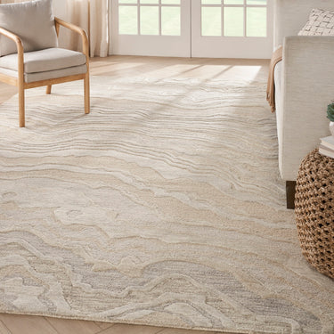 Graceful GRU01 Beige Modern Abstract Wool Rug & Hallway Runner by Nourison - XX-Large 259x351 cm (8'6"x11'6")
