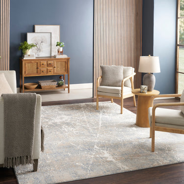 Nourison Exhale EXL02 Sprawling Pattern Beige Blue Polypropylene Abstract Textured Rug