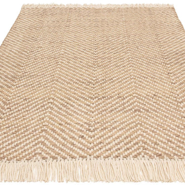 Vigo Jute Rug Hand Made Flatweave Herringbone Patterned Fringed Bohemian Natural Texture Jute Rug