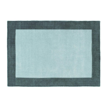 Origins Borders Hand Loom Woven Wool Bordered Rug Hallway in Grey