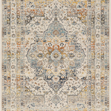 Nourison Kashan VKA12 Medallion Ivory Sage Green Polypropylene Traditional Vintage Floral Rug