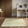 Origins Fine Stripes Hand Loom Woven Wool Rug in Green - Small 80x150 cm (2'6"x5')