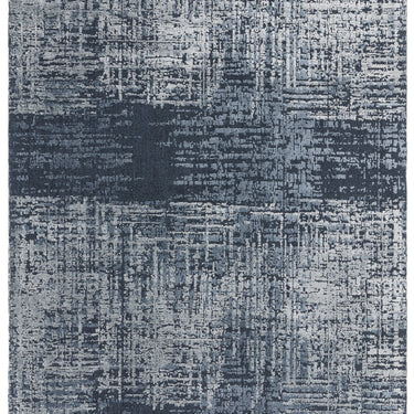 Torino Modern Abstract Rug for Living Room Bedroom Dining Room Wool Viscose Rug in Petro Blue