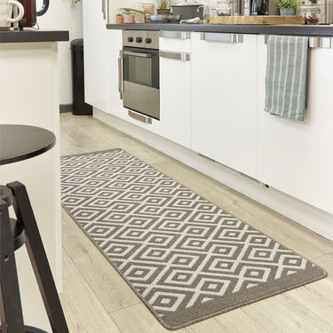 My Stain Resistant Cosy Stone Washable Non-Slip Polypropylene Geometric Doormat