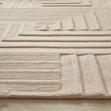 Origin Maze Rug Soft Wool High Quality Modern Linear Geometric Rug in Pumice Stone Grey