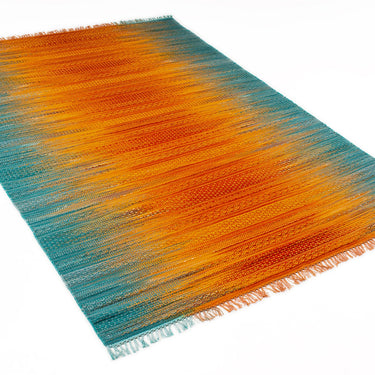 Fusion Knotted Fringed Multicolour Wool Traditional Geometric Textured Rug 200x290 cm