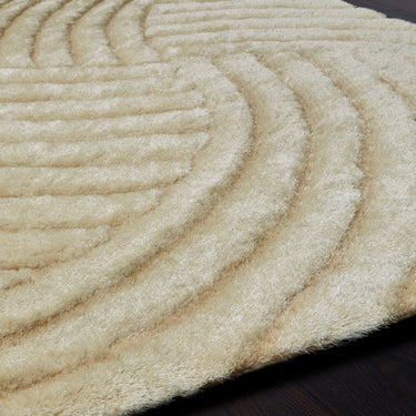 Origins Dallas Soft Thick Pile Champagne Cream Hand-Carved Shaggy Abstract Geometric Rug