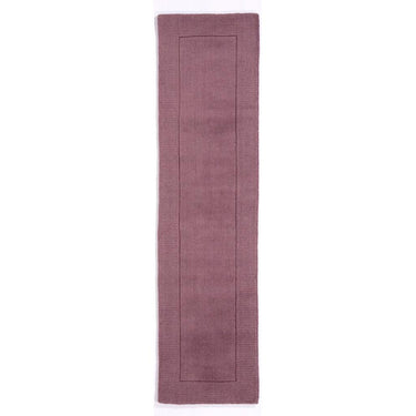 Esme Wool Bordered Plain Hall Rug for Hallways Soft Vibrant Colours Hand Carved Runner Rug in 60x230 cm