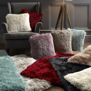 Phoenox Origins Extravagance Fluffy Various Colours x1 Square Plain Soft Cushion - Mink