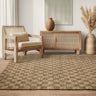 Naturi Hand Woven Jute Rug Reversible Checkerboard Flatweave Rug in Olive Green - X-Large 200x290 cm (6'7"x9'6")