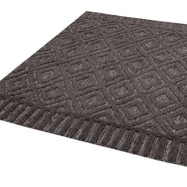 Salta Diamond SA02 Geometric Indoor Outdoor Rug in Charcoal Grey
