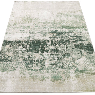 Consept Looms Lux LUX11 Machine Ivory Olive Green Washable Non-Slip Abstract Geometric Rug