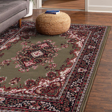 Lancashire Traditional Oriental Classic Rug or Runner in Green