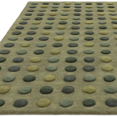 Asiatic London Dotty 3D Spotty Tufted Green Hand-Carved Wool Viscose Cotton Rug