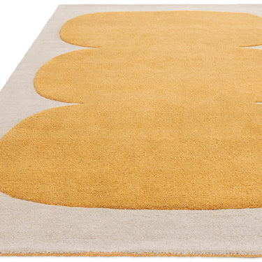 Asiatic London Canvas Sculpt Retro Tufted Yellow Handmade Wool Abstract Geometric Rug