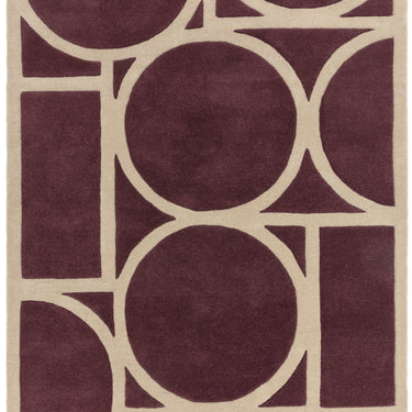 Asiatic London Metro Retro Tufted Plum Purple Wool Geometric Modern Rug