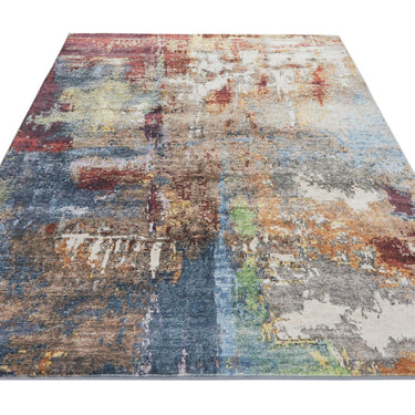 Lux Washable LUX05 Modern Abstract Non-Slip Machine Washable Rug in Multi Colours