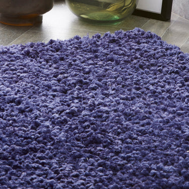 Origins Portland High Pile Super Fluffy Navy Blue Shaggy Modern Plain Rug