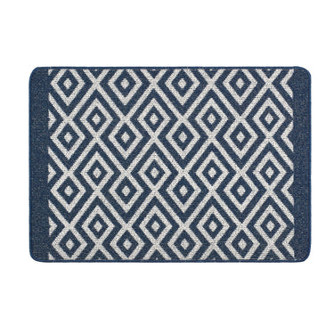 My Stain Resistant Cosy Navy Washable Non-Slip Polypropylene Geometric Doormat