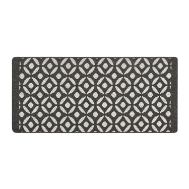 My Stain Resistant Crescent Pattern Charcoal Washable Non-Slip Polypropylene Geometric Hallway Runner Rug - Runner 67x150 cm (2'3"x5')