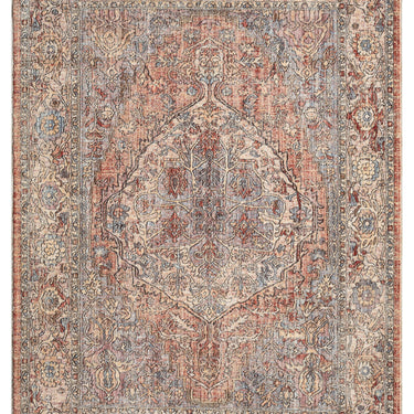 Alia 524AR Short Pile Grey Rose Polypropylene Traditional Floral Rug