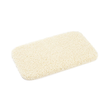 Dip and Drip Buddy Ivory Washable Non-Slip Polypropylene Shaggy Bath Mat
