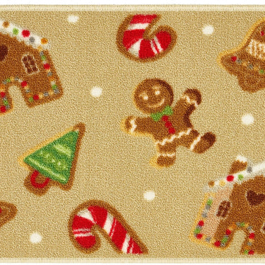 Floormatters Washable Runner and Doormat Set Anti-Slip Loop Gingerbread Cream Beige Mat in 40x60 & 50x150 cm