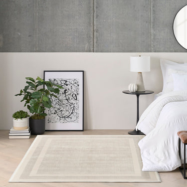 Grand Street GRN05 Silky Ivory Taupe By Abstract Textured Modern Rug