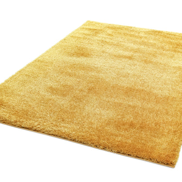 Payton Shaggy Rug Soft Fluffy Living Room Bedroom Silky Shimmer Gold Yellow Rug