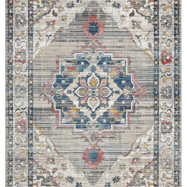URCO Nova Leona Grey Distressed Polypropylene Persian Traditional Vintage Hallway Runner Rug