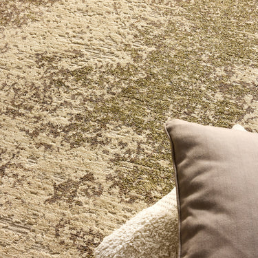 Oren Moss and Cream Soft Silky Modern Abstract Rug