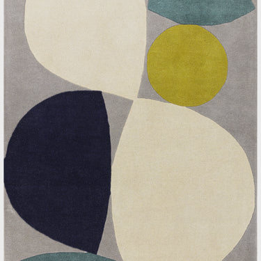 Asiatic London Reef Mid Century Grey Teal Handmade Wool Geometric Rug