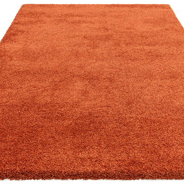 Asiatic London Atlas Thick Pile Orange Polypropylene Shaggy Textured Rug