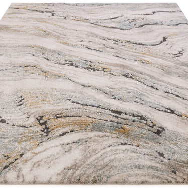 Asiatic London Mirage Wave Marbled Texture Blue Polypropylene Abstract Textured Rug