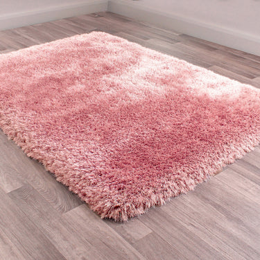 Mayfair Modern Plain High Pile Luxurious Shaggy Rug in Blush Pink