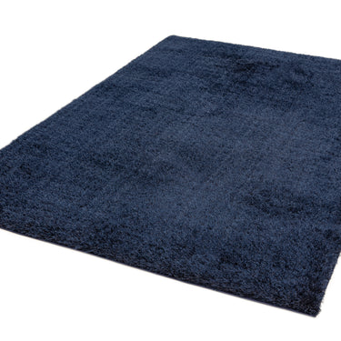 Payton Shaggy Rug Soft Fluffy Living Room Bedroom Silky Shimmer Navy Rug