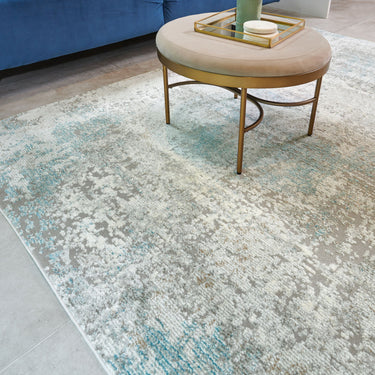 Rossa ROS03 Modern Abstract Rug in Teal