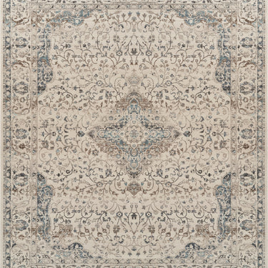 Nourison Kashan VKA14 Medallion Ivory Polypropylene Traditional Vintage Floral Rug