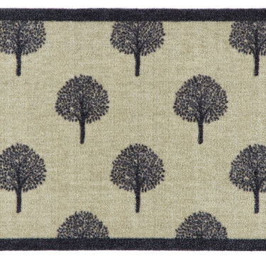 Emily Bond Trees Grey Washable Non-Slip Indoor Rug and Runner