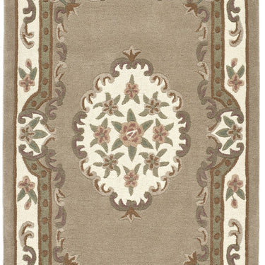 Origins Aubusson Shensi Traditional Wool Round, Hallway, Halfmoon Rug in Beige