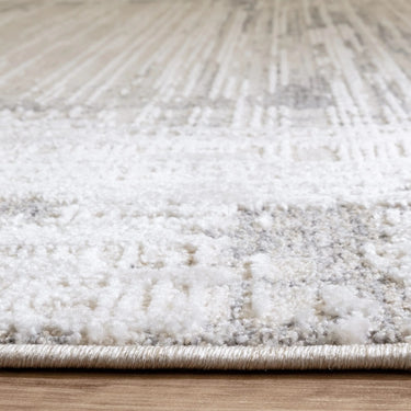 Asiatic London Anders AN06 Charm Border Classic Soft Shimmer Grey Natural Abstract Geometric Hallway Runner Rug