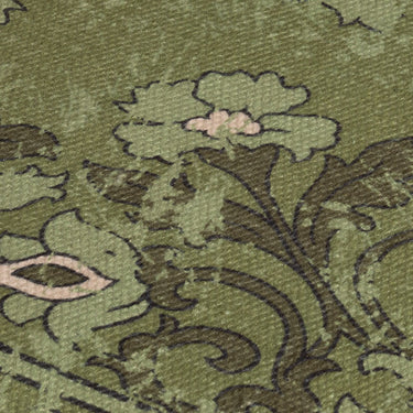 Revival Kew Antique Printed Olive Green Traditonal Tasseled Persian Flatweave Rug