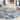 Nourison Rustic Textures RUS08 Ivory Grey Blue Jute Polypropylene Abstract Textured Rug - Round Large 160x160 cm (5'3''x5'3'')