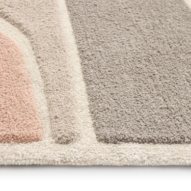 Origins Strata Pink Grey Wool Abstract Scandi Rug