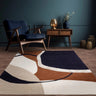 Asiatic London Matrix Signature Tufted Soft Silky Rust Wool Viscose Abstract Geometric Rug - Medium 120x170 cm (4'x5'6")
