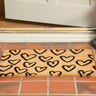Drawn Hearts Printed Pvc Backed Coir Natural Doormat - 40x60 cm