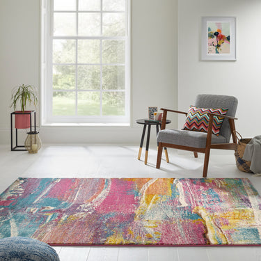 Consept Looms Art107 Multi Pictorial Pop Multicoloured Polypropylene Abstract Floral Rug